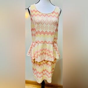 Orange, Yellow & Cream Patterned Dress by Kristin Miles
